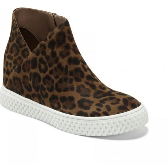 NEW Aerosoles Zirah Leopard Wedged Zip-Up Sneaker Boot - Picture 1 of 10